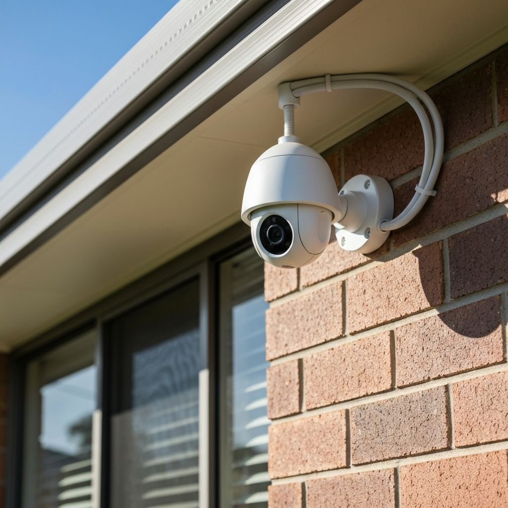 Security camera installed on home